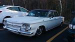 Chevy Corvair - Belongs to a tech at a body shop I service. Don't know the suspension setup, but it's LOW. That's the ride height.